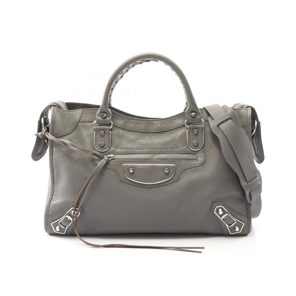 Balenciaga The City Graffiti Handbag Leather Gray